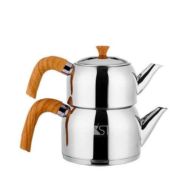 کتری و قوری ژمبو دسته چوب KST کد(2022D)