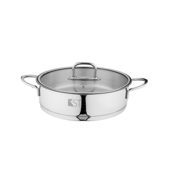 تابه استیل KST دو دسته سایز24 کد(7023)